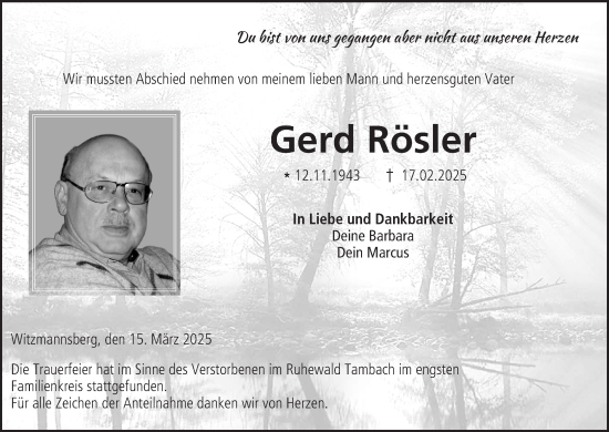 Anzeige von Gerd Rösler von MGO