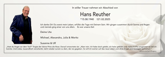 Anzeige von Hans Reuther von MGO