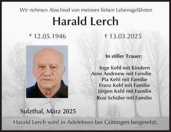 Anzeige von Harald Lerch von MGO