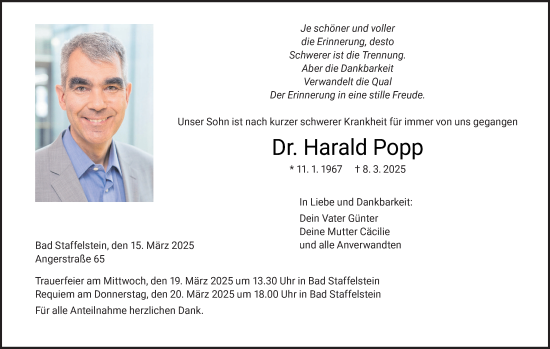 Anzeige von Harald Popp von MGO