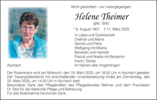 Anzeige von Helene Theimer von MGO