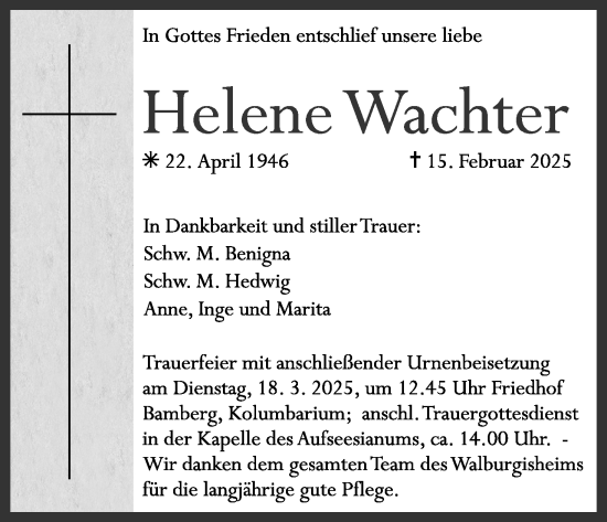 Anzeige von Helene Wachter von MGO
