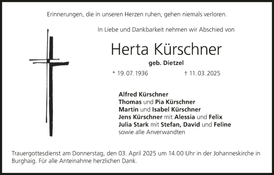 Anzeige von Herta Kürschner von MGO