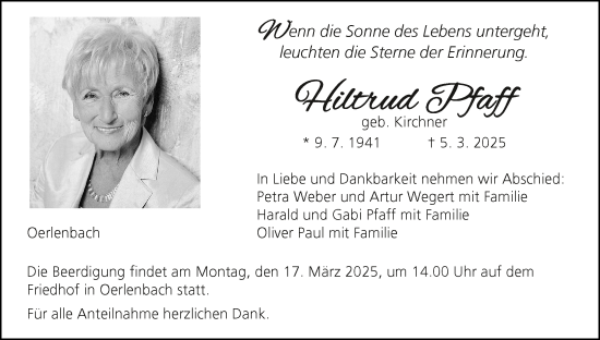 Anzeige von Hiltrud Pfaff von MGO
