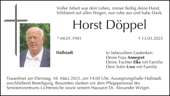 Anzeige von Horst Döppel von MGO