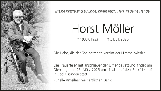Anzeige von Horst Möller von MGO