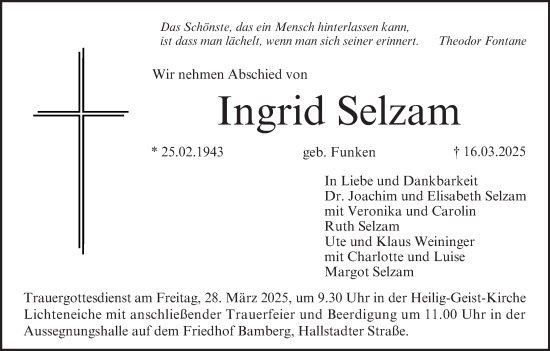 Anzeige von Ingrid Selzam von MGO