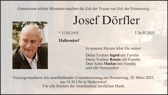 Anzeige von Josef Dörfler von MGO