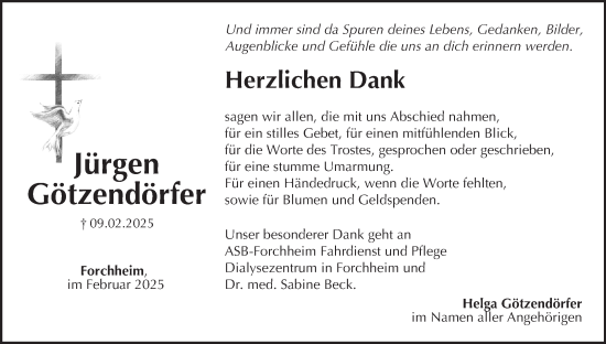 Anzeige von Jürgen Götzendörfer von MGO