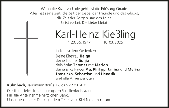 Anzeige von Karl-Heinz Kießling von MGO