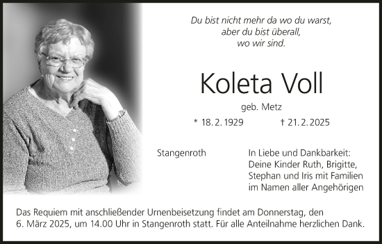 Anzeige von Koleta Voll von MGO