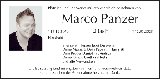 Anzeige von Marco Panzer von MGO
