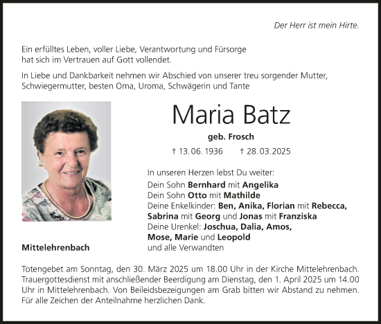 Anzeige von Maria Batz von MGO
