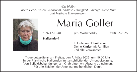 Anzeige von Maria Goller von MGO