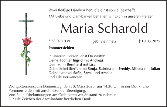 Anzeige von Maria Scharold von MGO