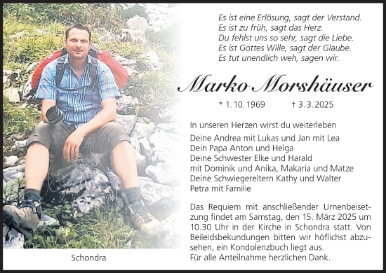 Anzeige von Marko Morshäuser von MGO
