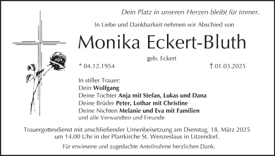 Anzeige von Monika Eckert-Bluth von MGO