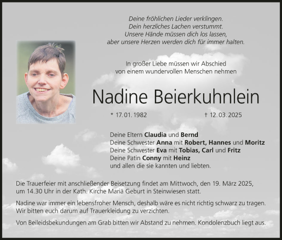 Anzeige von Nadine Beierkuhnlein von MGO