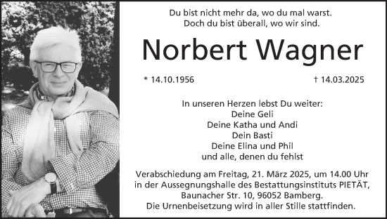 Anzeige von Norbert Wagner von MGO