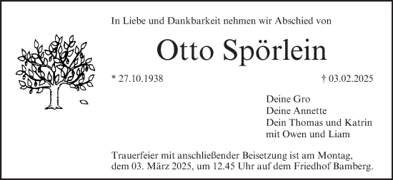 Anzeige von Otto Spörlein von MGO