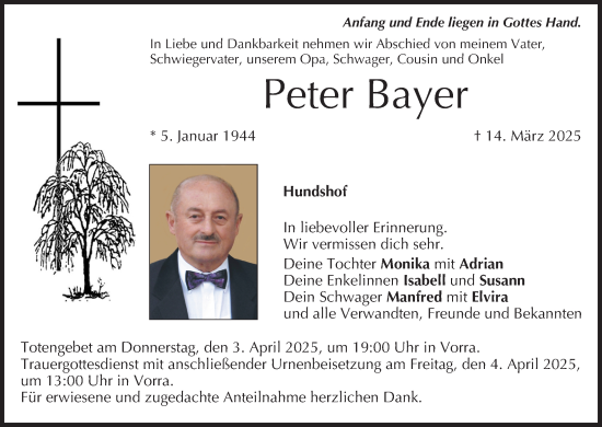 Anzeige von Peter Bayer von MGO