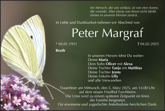 Anzeige von Peter Margraf von MGO
