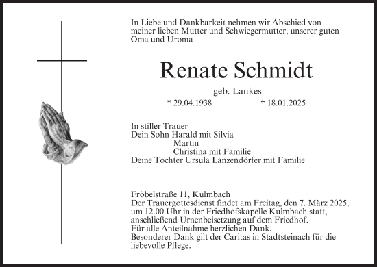Anzeige von Renate Schmidt von MGO
