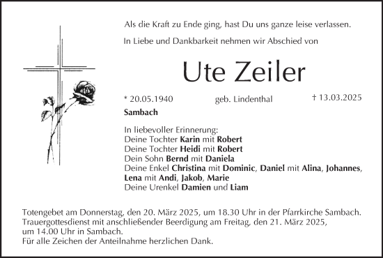 Anzeige von Ute Zeiler von MGO