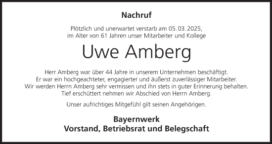 Anzeige von Uwe Amberg von MGO