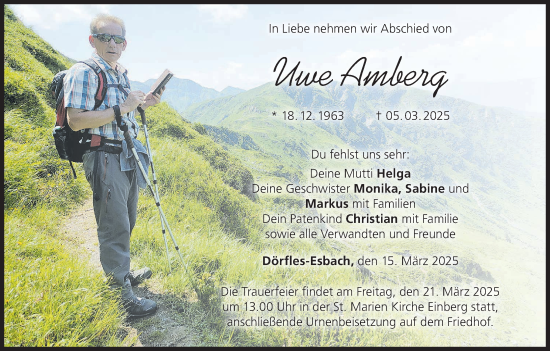 Anzeige von Uwe Amberg von MGO