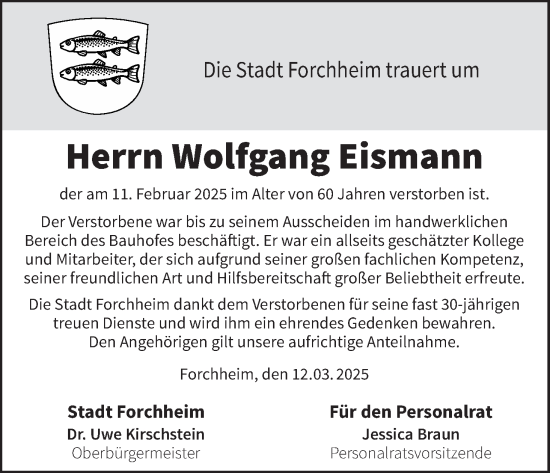 Anzeige von Wolfgang Eismann von MGO