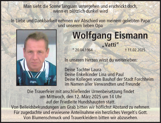 Anzeige von Wolfgang Eismann von MGO