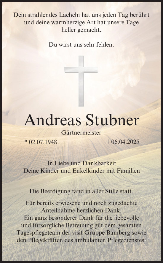 Anzeige von Andreas Stubner von MGO