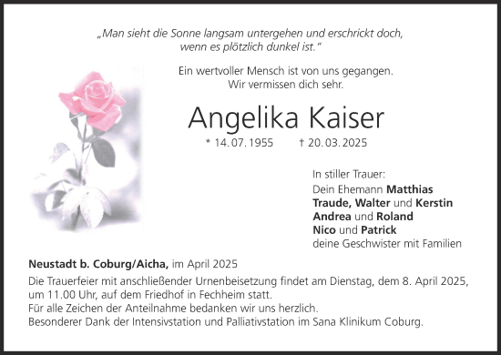 Anzeige von Angelika Kaiser von MGO
