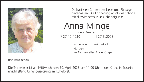 Anzeige von Anna Minge von MGO