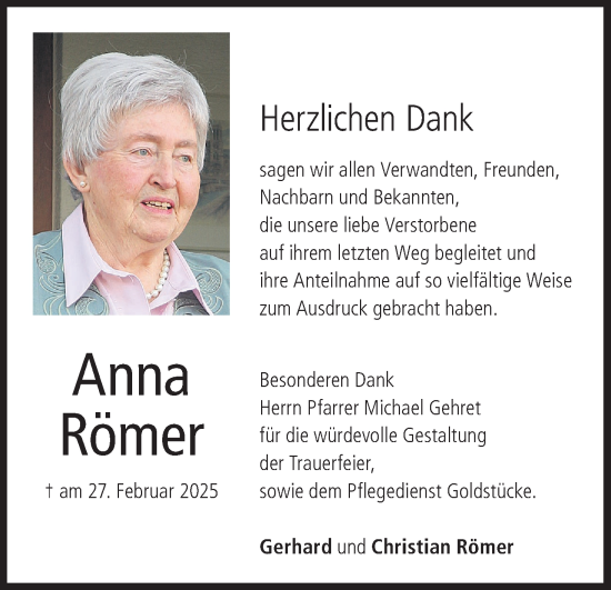 Anzeige von Anna Römer von MGO