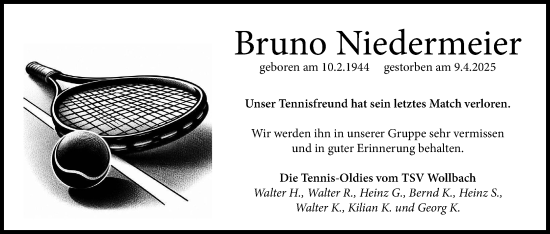 Anzeige von Bruno Niedermeier von MGO