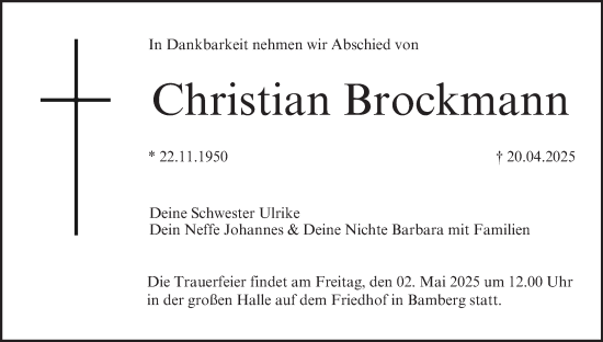 Anzeige von Christian Brockmann von MGO