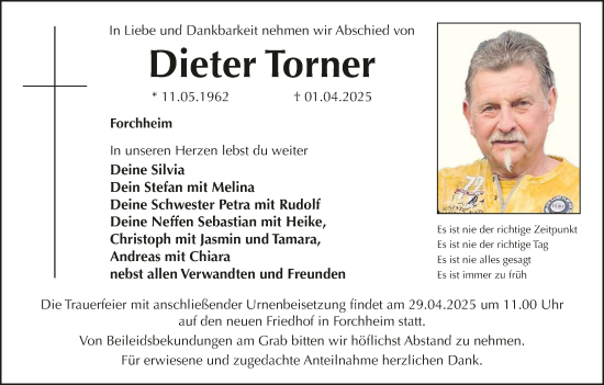 Anzeige von Dieter Torner von MGO