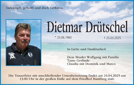 Anzeige von Dietmar Drütschel von MGO