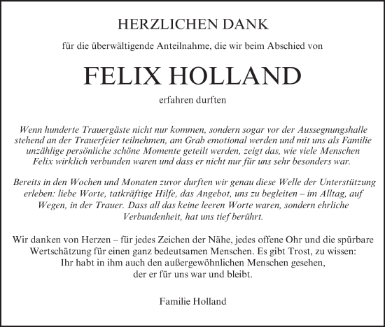 Anzeige von Felix Holland von MGO