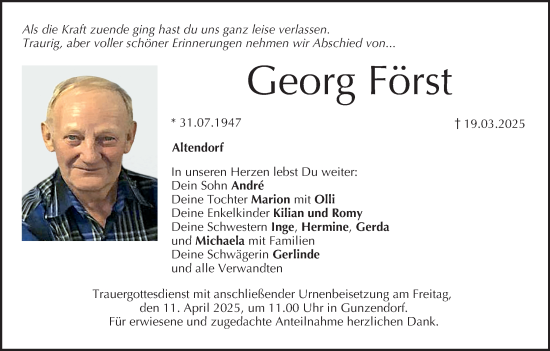 Anzeige von Georg Först von MGO