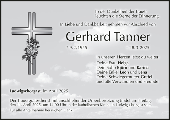 Anzeige von Gerhard Tanner von MGO