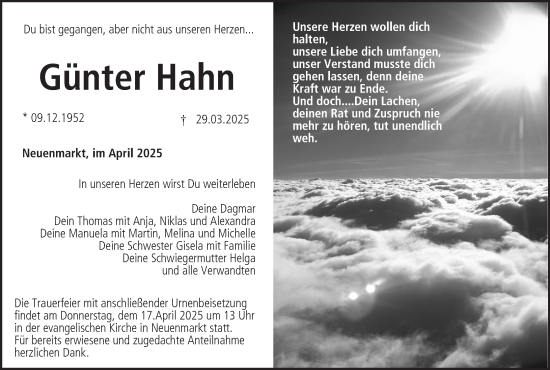 Anzeige von GÃƒÂ¼nter Hahn von MGO