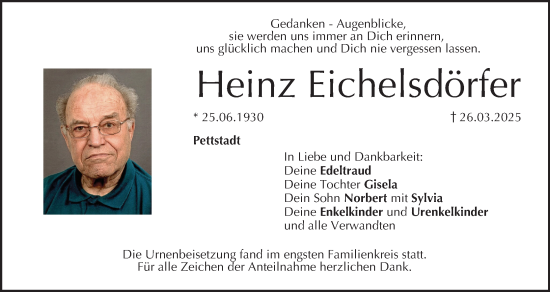 Anzeige von Heinz EichelsdÃ¶rfer von MGO