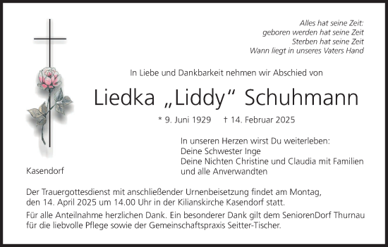 Anzeige von Liedka Schuhmann von MGO