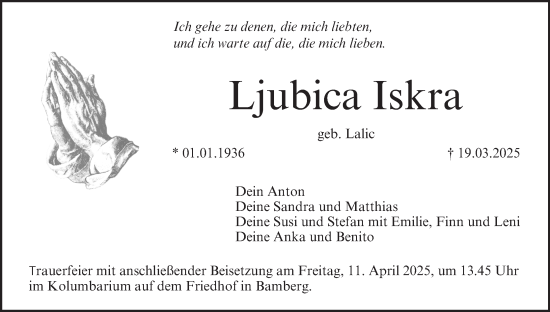 Anzeige von Ljubica Iskra von MGO