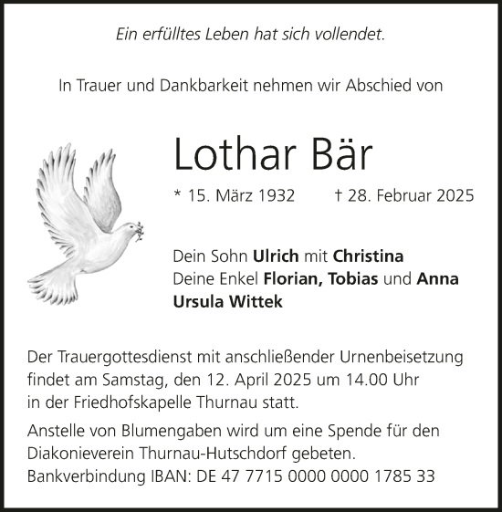 Anzeige von Lothar BÃ¤r von MGO