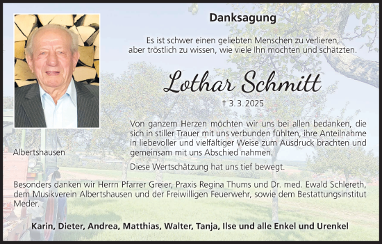 Anzeige von Lothar Schmitt von MGO