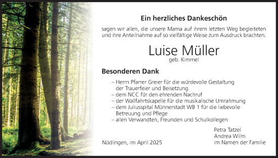 Anzeige von Luise Müller von MGO
